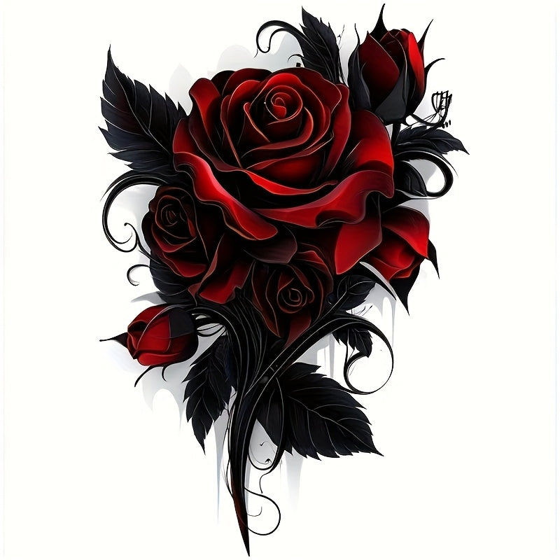 TEMU 7inch Black Roses Vinyl Decal,car Sticker For Laptop, Bottle, Truck, Phone, Motorcycle, Window, Wall, Cup Decals