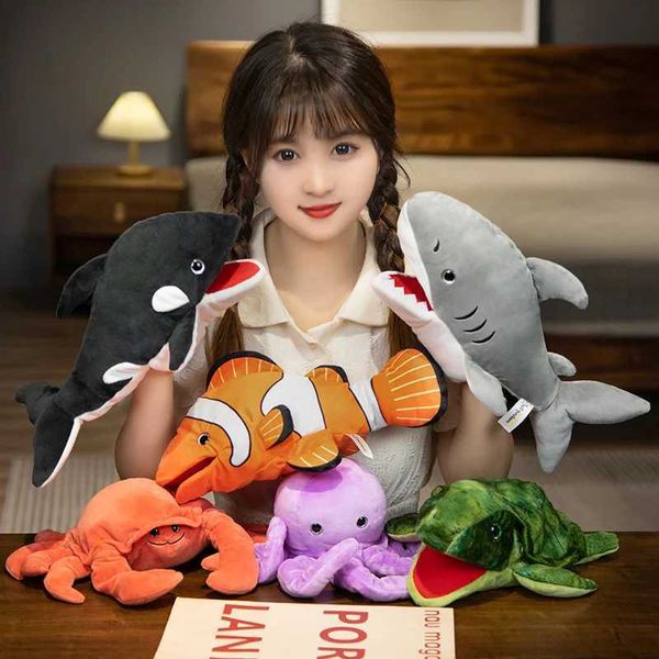 Stuffed Plush Animals Toys Hand Finger Story Puppet Kawaii Dolls Educational Toys Octopus Penguin Clown Fish Birthday GiftXJ240827