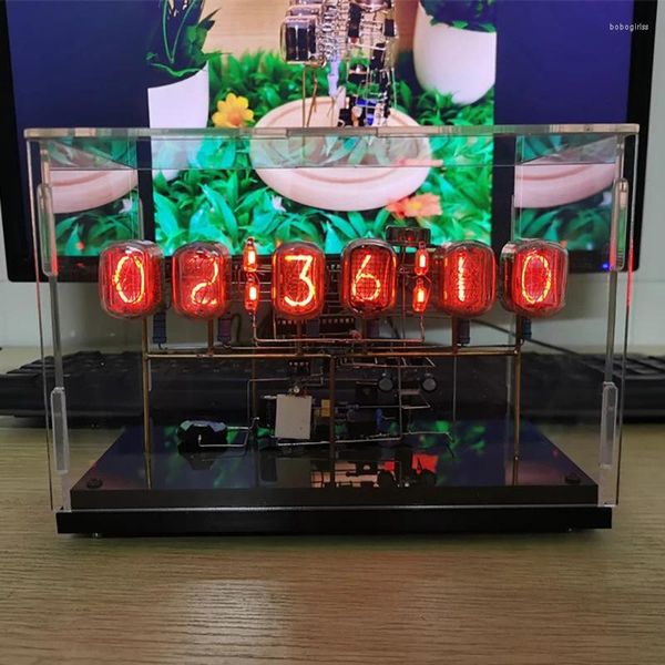 HT Cloc Table Digital Clock Led Nixie Tube Retro Handwork DIY Kits 6-bit Desktop Decoration nical Creative Decor k