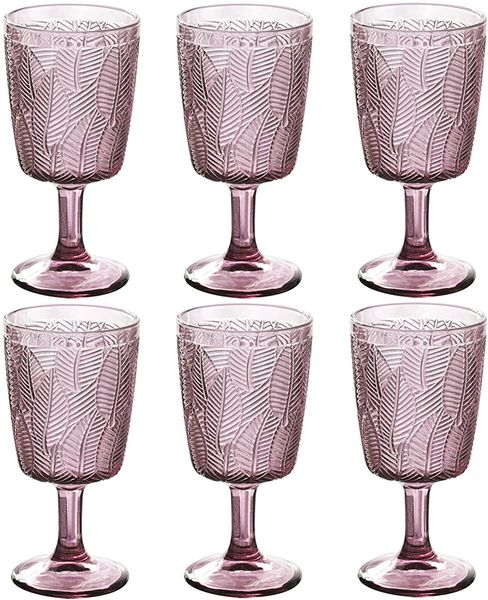 Embossed Leaf Texture Wine Glass Goblet Retro Juice Drinking Cup Spirits Wedding Party Beverage Glasses 060121