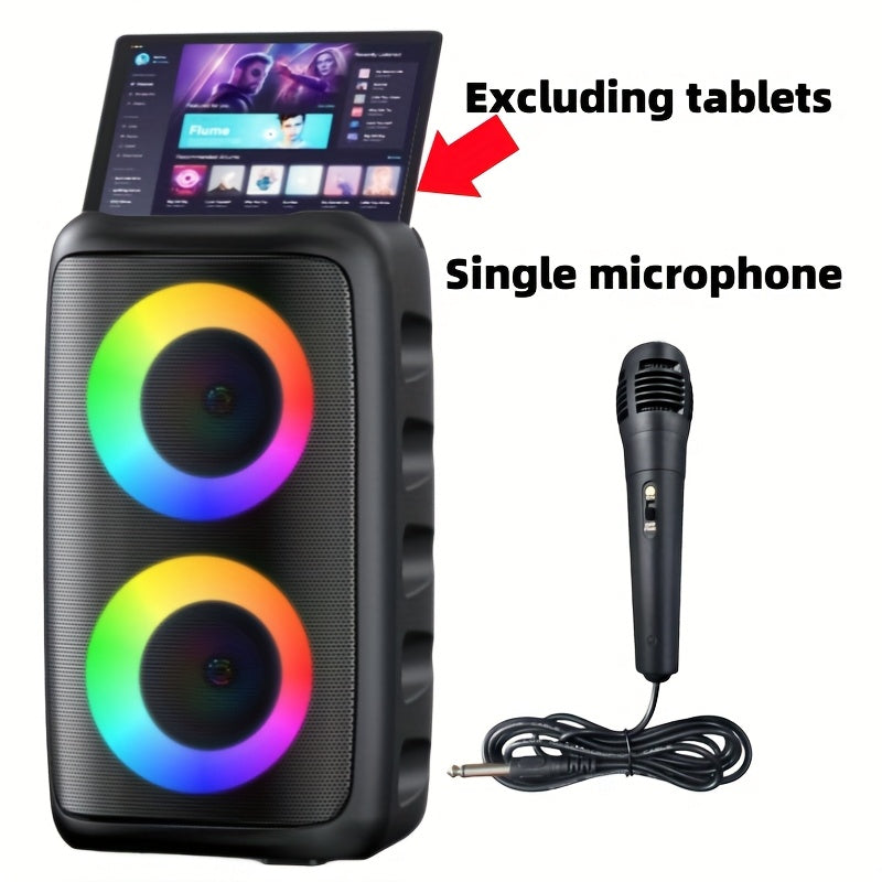 TEMU Hy-3317 Wireless Speaker With Microphone, Large Speaker, Portable Speaker, Subwoofer, Outdoor Wireless Speaker, Party Disco Light, Tws, Tf, Aux,