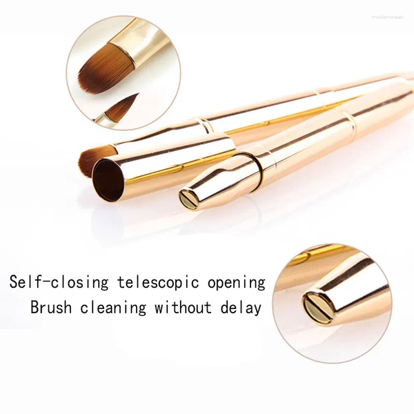 Makeup Brushes Lip Brush Tools Portable Eyee Retractable Lipstick With Protect Cap Cosmetic Beauty Tool