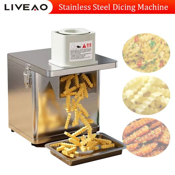 Factory Direct Sales Commercial Automatic Wolf Tooth Potato Wave French Fries Cutting Machine