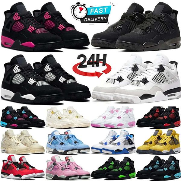 4s Black Cat Basketball Shoes Red Thunder 4 Cement Pine Green Seafoam Midnight Navy Oreo Militar Oreo criou momentos congelados da Universid