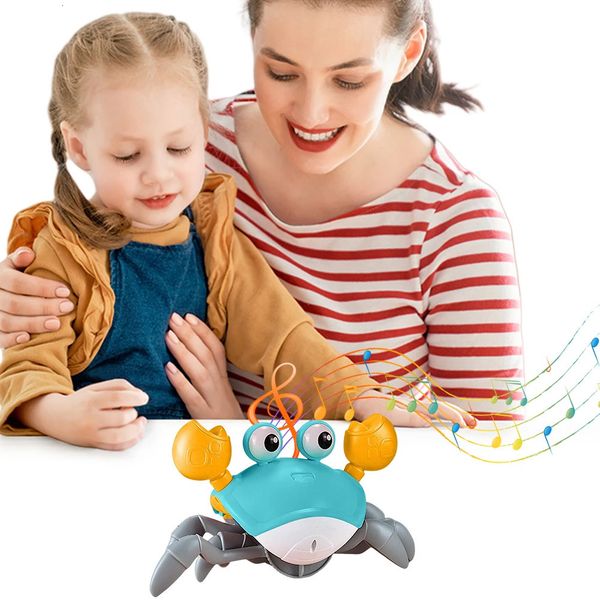 Crawling crab baby toy automatic obstacle avoidance fun mobile toy interactive toy for infants toddler toy boy and girl toy 241128