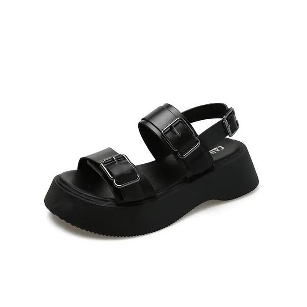 Elegant 2022 Open Toe Sandals Women Casual Flats Heel Ladies Ankle Strap Shoes Female Beach High Quality Sandal Summer Mujer