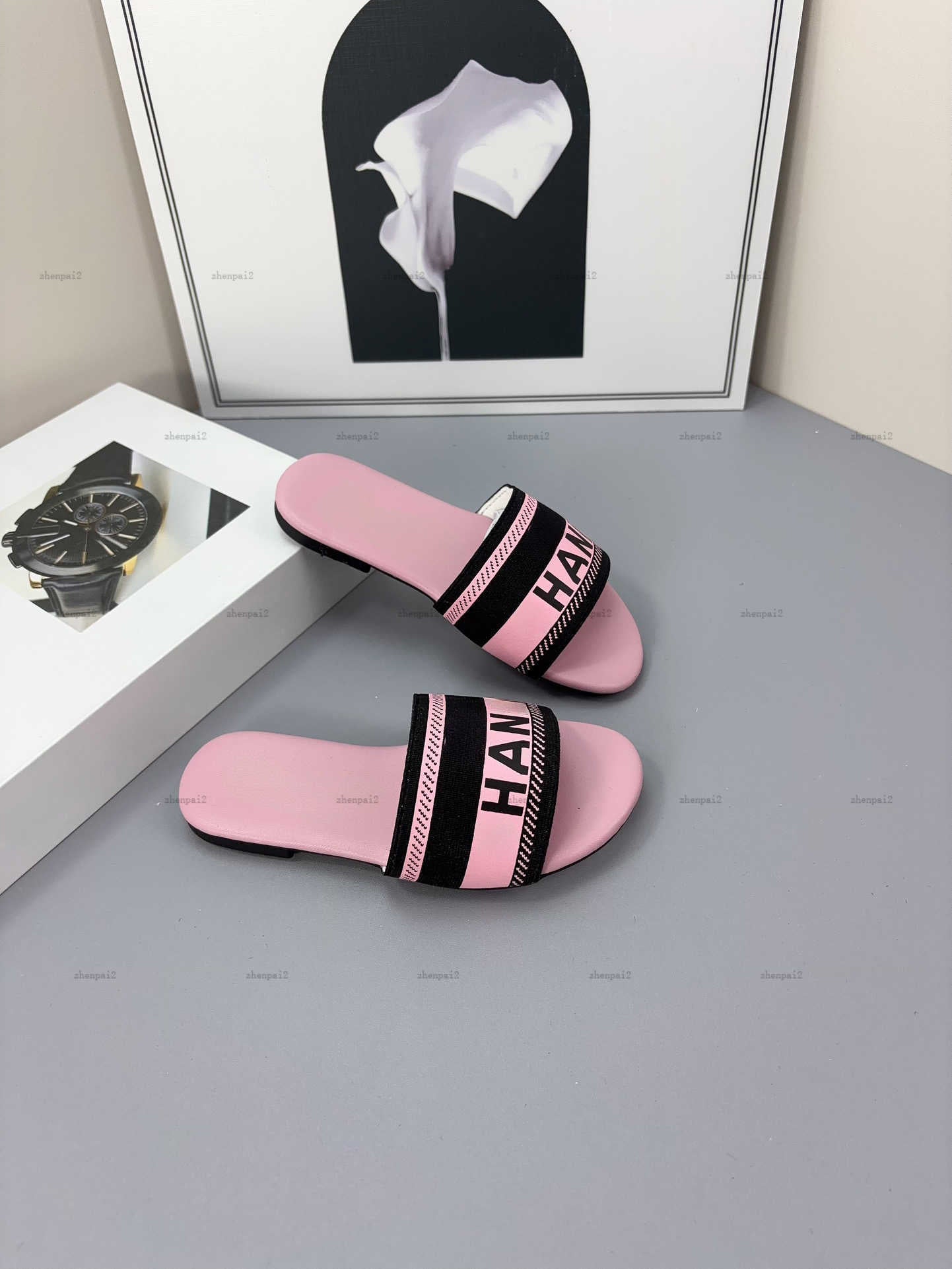Luxury baby slippers Thick pinstripe design kids shoes sizes 26-35 Including shoe box summer designer boys girls Sandals