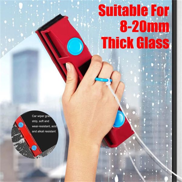 Magnetic Window Cleaner Brush Double-Side Automatic Water Discharge Wiper Glass Window Brush High Rise Outside Window Cleaner 241216
