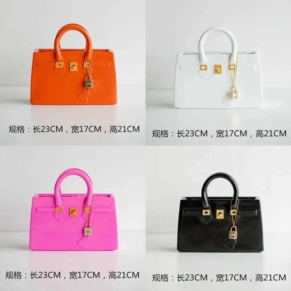 Vases Vases Nordic fashion flower vase handbag design resin flower arrangement plant container wedding table decoration home decoration J240