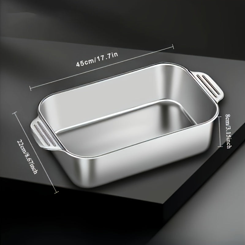 TEMU [kitchen Tools] Multi-functional Stainless Steel Baking Tools, Size For More Safety, Reusable Baking Pan For Grilling And Baking Home Kitchen