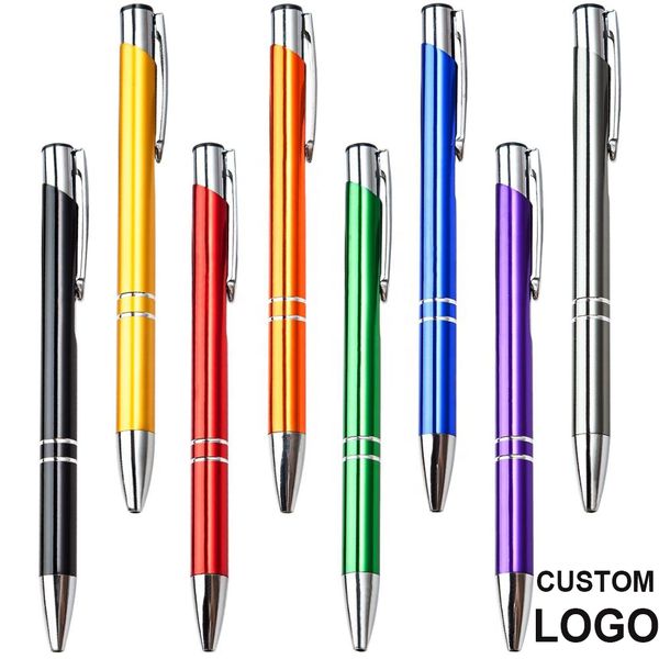 Ballpoint Pens 20pcslot sell Custom ballopint pen metal ball pen support print advertising wholesale personalized metal pen 230422