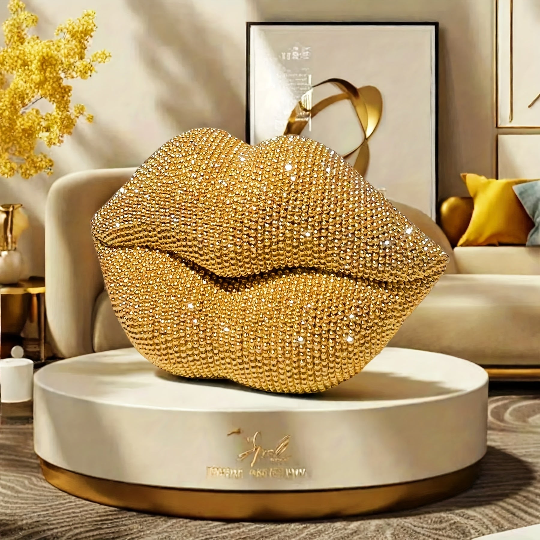 TEMU 1pc Statue Decor – Sparkling Resin Art For Home, Office & Wedding | Elegant Desktop Sculpture With Dazzle Design