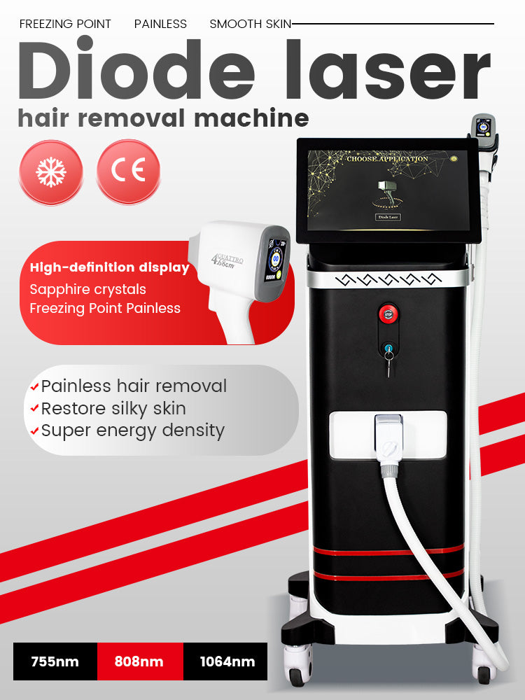 3 Wave 808nm 1064nm 755nm Diode Laser Hair Removal Machin Ice Titanium Painles Permanent Alexandrite Device For Professional Salon