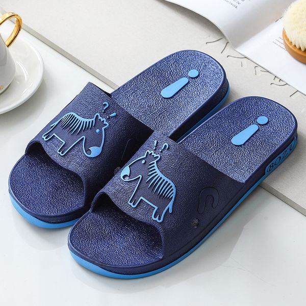 Slippers cartoon PVC for household use bathroom for couples anti slip and anti odor new style of straight