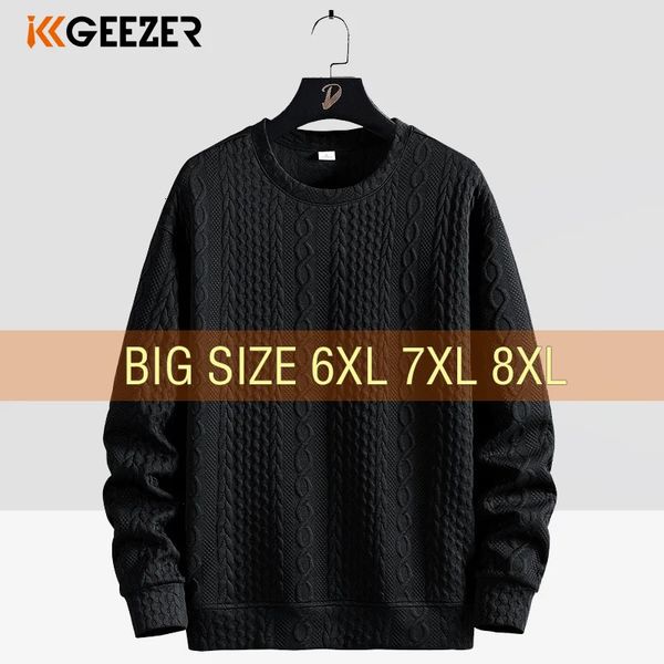 Sweotshirts de manga longa sobre tamanho grande tamanho 6xl 7xl 8xl O-pescoço o-pescoço de streetwear moda moda sportswear masculino outono