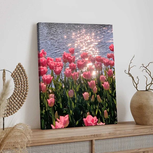 Canvas poster pink flower artist home wall decoration suitable for living room bedroom office dining room bar bathroom Y250111