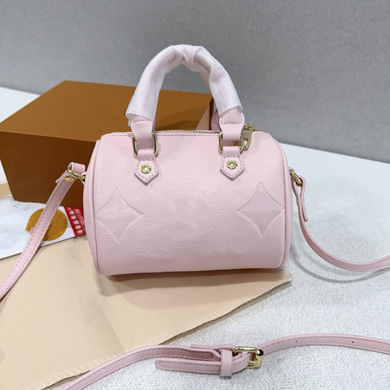 Top Designer Bag Nano Mini 16cm Shoulder Bag Women Leather Crossbody Luxury Brand Embossed Tote Purse Pink Black Handbag