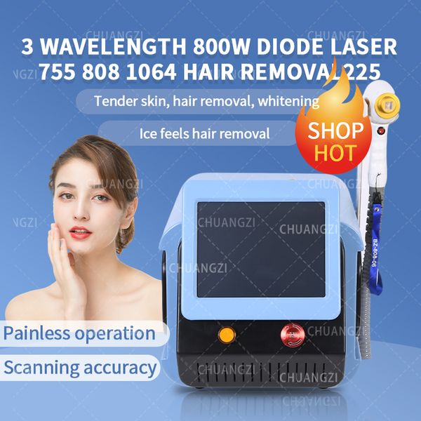 Home Beauty Instrument New design Portable 808 laser remove hair diode laser Machine 3 Wave 755 808 1064 diode laser hair removal equip