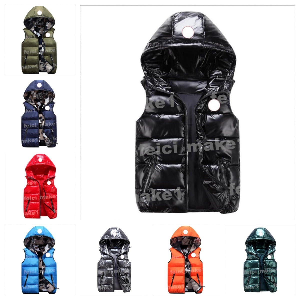 Winter Mens vests down windbreaker hooded zipper vest jacket classic for mens womens apparel sweatsuit blouses hoodie sweatshirt outwear Asian size