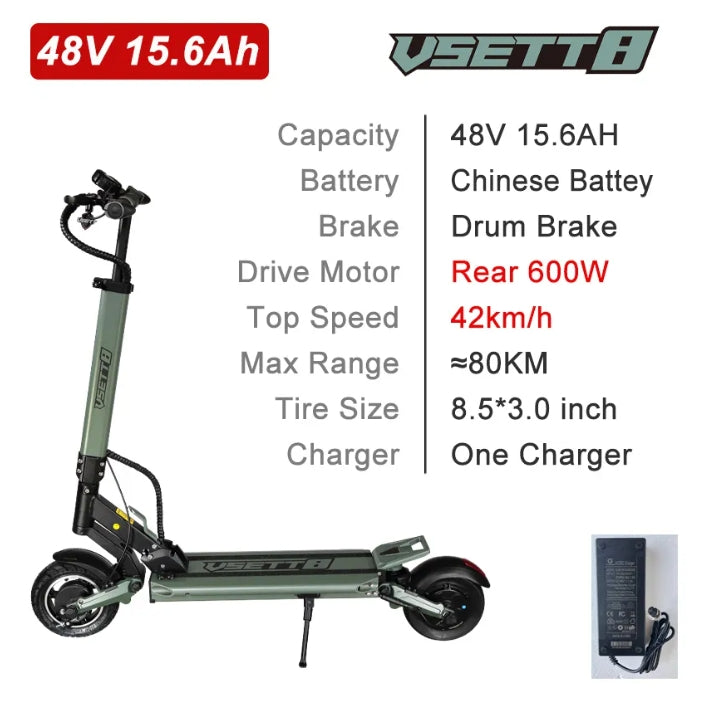 2025 VSETT 8 VSETT 8+ Dual Motor Electric Scooter New ZERO 8 Pro Z8PRO VSETT8 Upgraded ZERO8 V8 Z8 2 Wheel 48V 8.5 Inch Adult E-Scooter Mini Foldabl