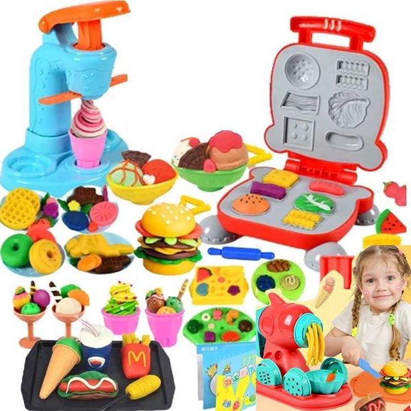 Creative DIY Handmade Mold Tool Ice dles Machine Colorful Plasticine Making Toys Kids Play House Toys Colored Clay GiftXJ241120