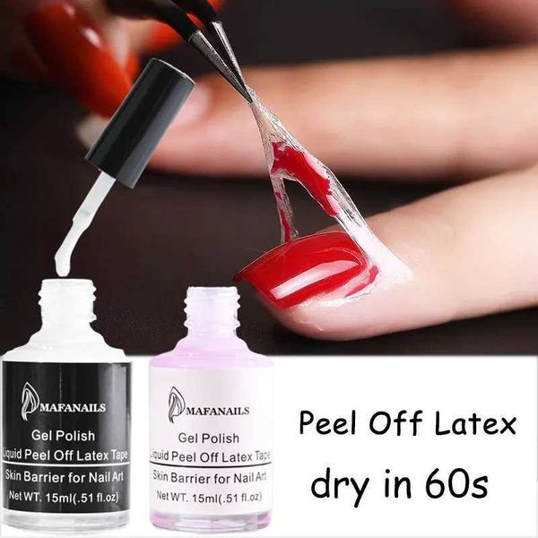 15ML peeling latex nail polish liquid pink-transparent protection anti falling fast drying no odor nail edge skin care nail tool W240829