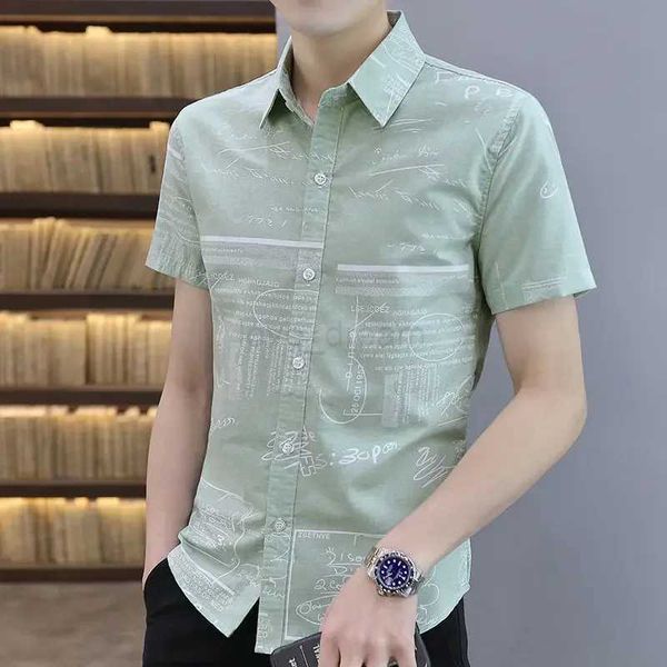 Clothing Graphic Man Tops Printed Shirts And Blouses For Men Geometric Short Sleeve Button Elegant With Sleeves Comfortable SXJ240812
