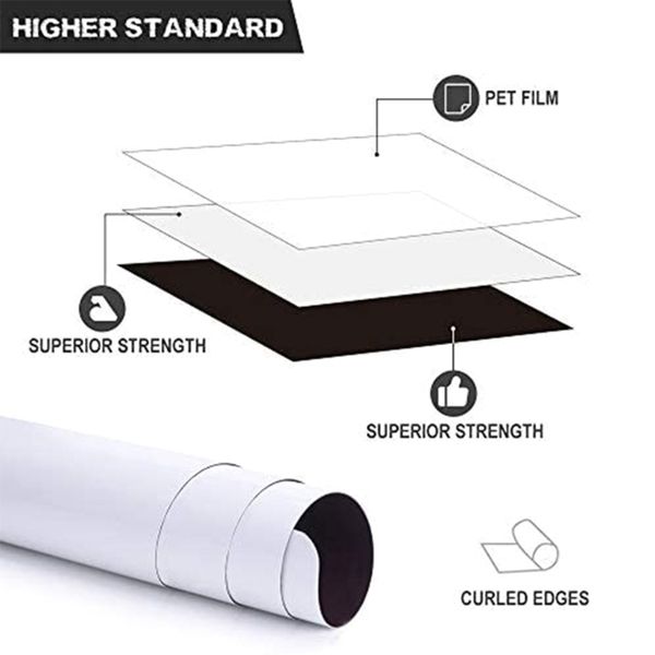 Fridge Whiteboard Stain Resistant, Includes Markers and Eraser Perfect for Kitchen Refrigerator Dropshipping