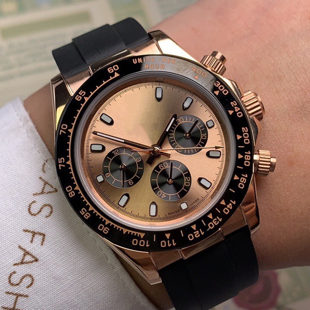 High Quality Top Brand Rolxx Classic Collection Mens Watch Luxury Luxury Rubber Strap Sapphire Mirror Designer Movement Automatic Mechanical Watch M