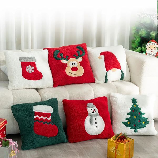 Christmas Plush Throw Pillow Shu Cotton Veet Home Holiday Soft Decorative Cushion Hogar Y Decor Tentacles Fundas De Almohada 241028