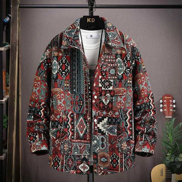Men&#039;s Jackets Autumn casual collar jacket spring mens jacket ethnic style button up jacket youth streetwear oversized top J240909