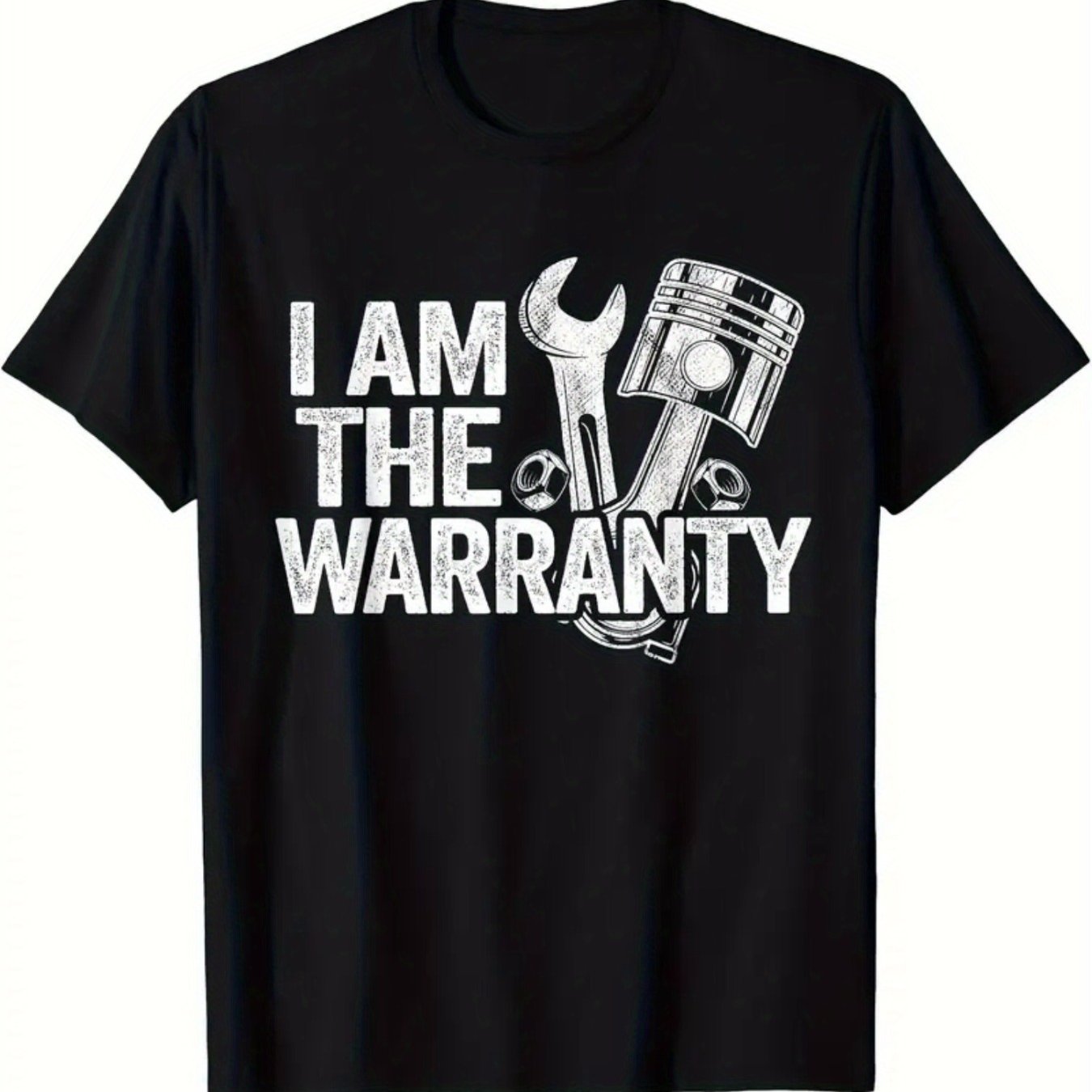 TEMU I Am The Tool Wrench Printed T-shirt, Black Cotton Short Sleeve, Loose Half Sleeve, , Neat Stitching. Casual And Stylish.