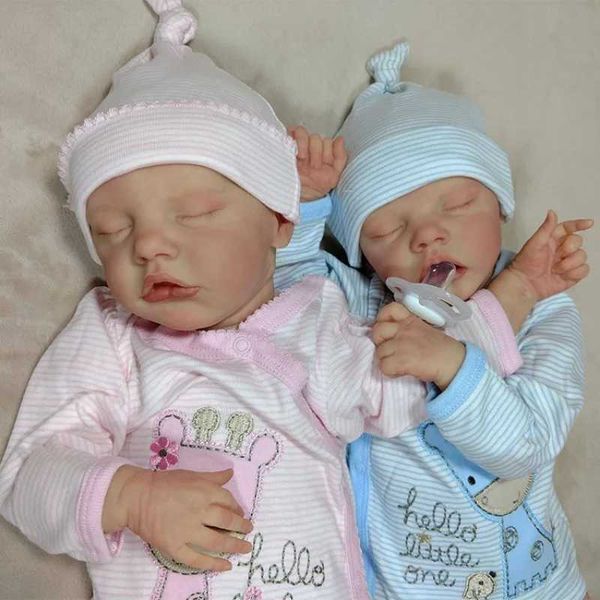 17 Inches Twin A-B Reborn Baby Kits Lifelike Vinyl Silicone Unpainted Unfinished Parts LOL Christmas Gift Dolls For Girl X250210