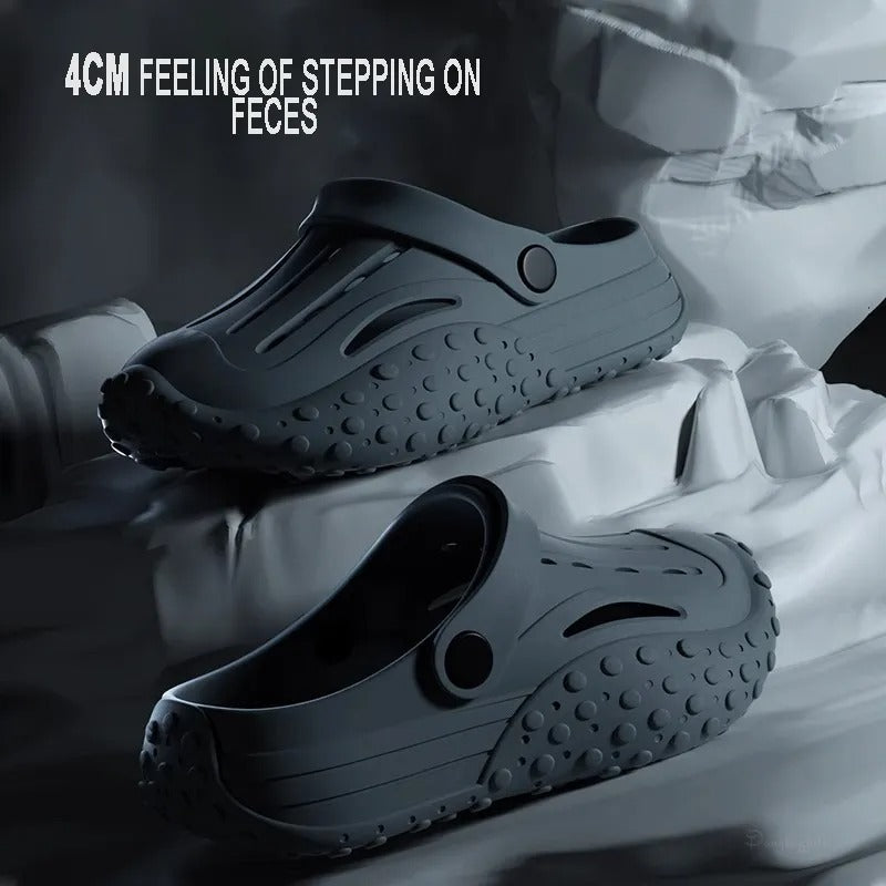 Feeling like stepping on feces EVA thick soled perforated shoes casual sports trend two wearing sandals men and women