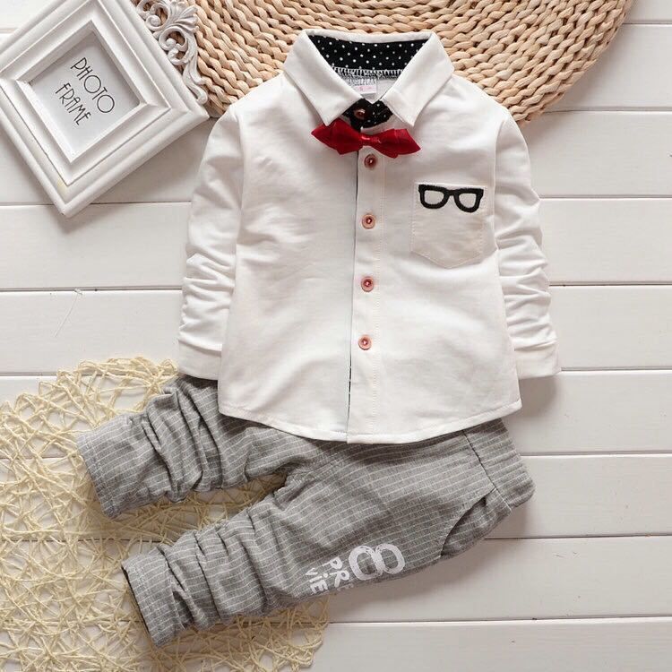 W283 Children&#039;s Boys Two-Piece Cotton Tracksuit Stylish Infants Attire for Everyday Wear