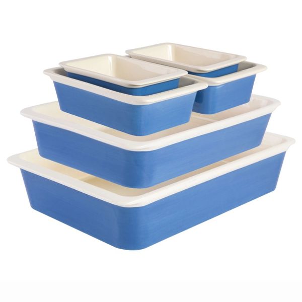 Red 6-Piece Nesting Stoneware Nonstick Bakeware Sets