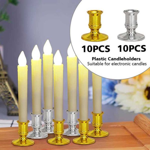 Candle Holders 10pc Gold Base Candlesticks Decorative Elegant Chic Fashionable Modern Stylish Table Decoration Table Candlestick Holder Cand