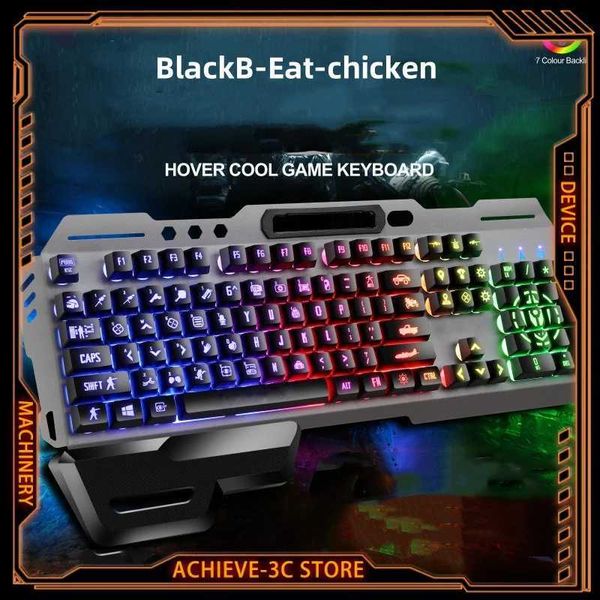 sharkable 104 Keys Gaming Computer Lighting USB Port Black Wired Keyboards Metal Wrist Rest Knob Gaming Keyboard and Mouse Set S2410251