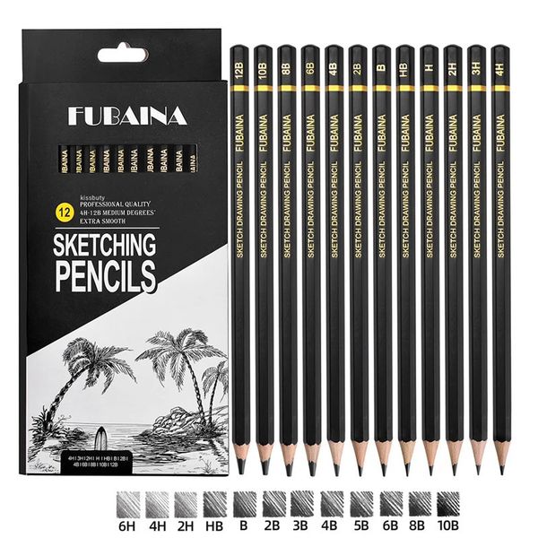 Professional Drawing Sketching Pencil Set 12 Pieces Art Pencils Graphite Shading for Beginners Pro Artists 241120