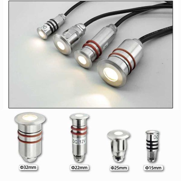 1-4 PCS Mini LED Deck Light Waterproof Stainless Steel Recessed Underground Lamp DC12V Spotlight Stair pathway Garden Light CL240813