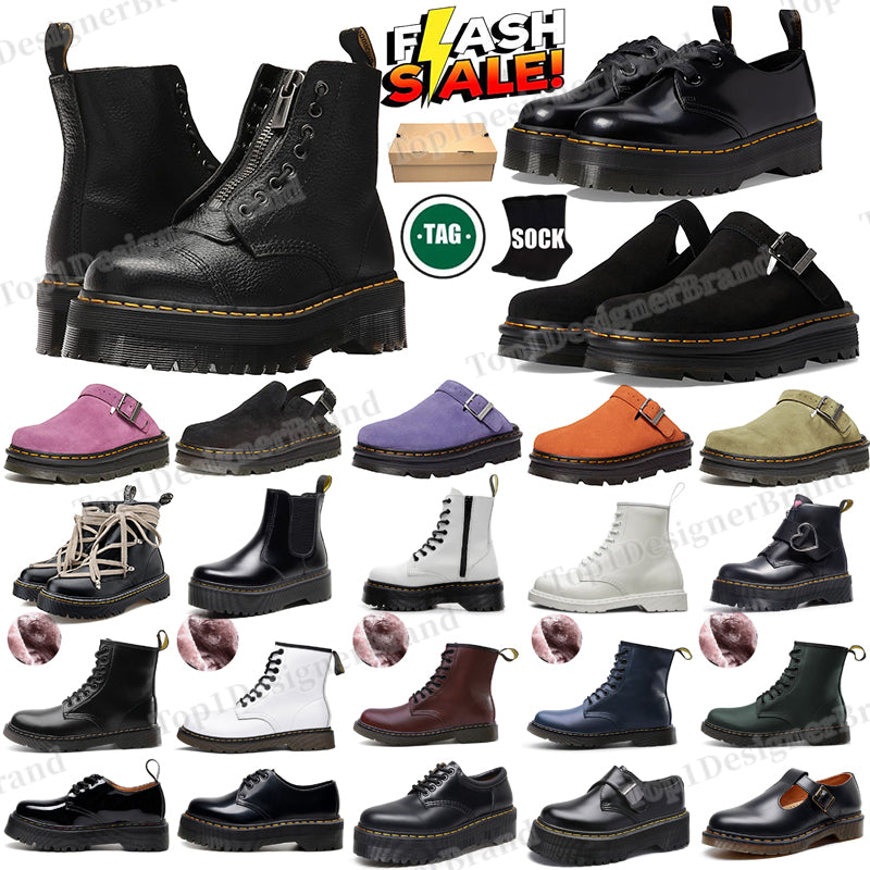 Designer Chunky Heel Ankle Boots durable sandals for men women Mules nubuck leather Comfortable Anti-Slip Sole Vintage Streetwear shoes