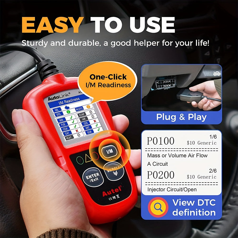 TEMU Autel Professional Scanner Al319 Code Reader, Check And Reset Engine Fault Code, Live Data, , Can Car Diagnostic Scan Tools For All Obdii