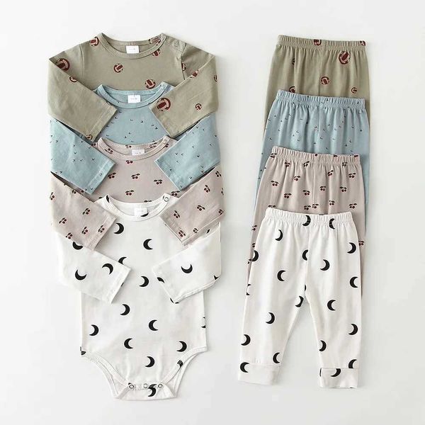 Infant Baby Boy Girl Romper Spring Summer Newborn Button Jumpsuit Printed Casual Long Sleeve Baby Boy Outfits Clothes AutumnC250110