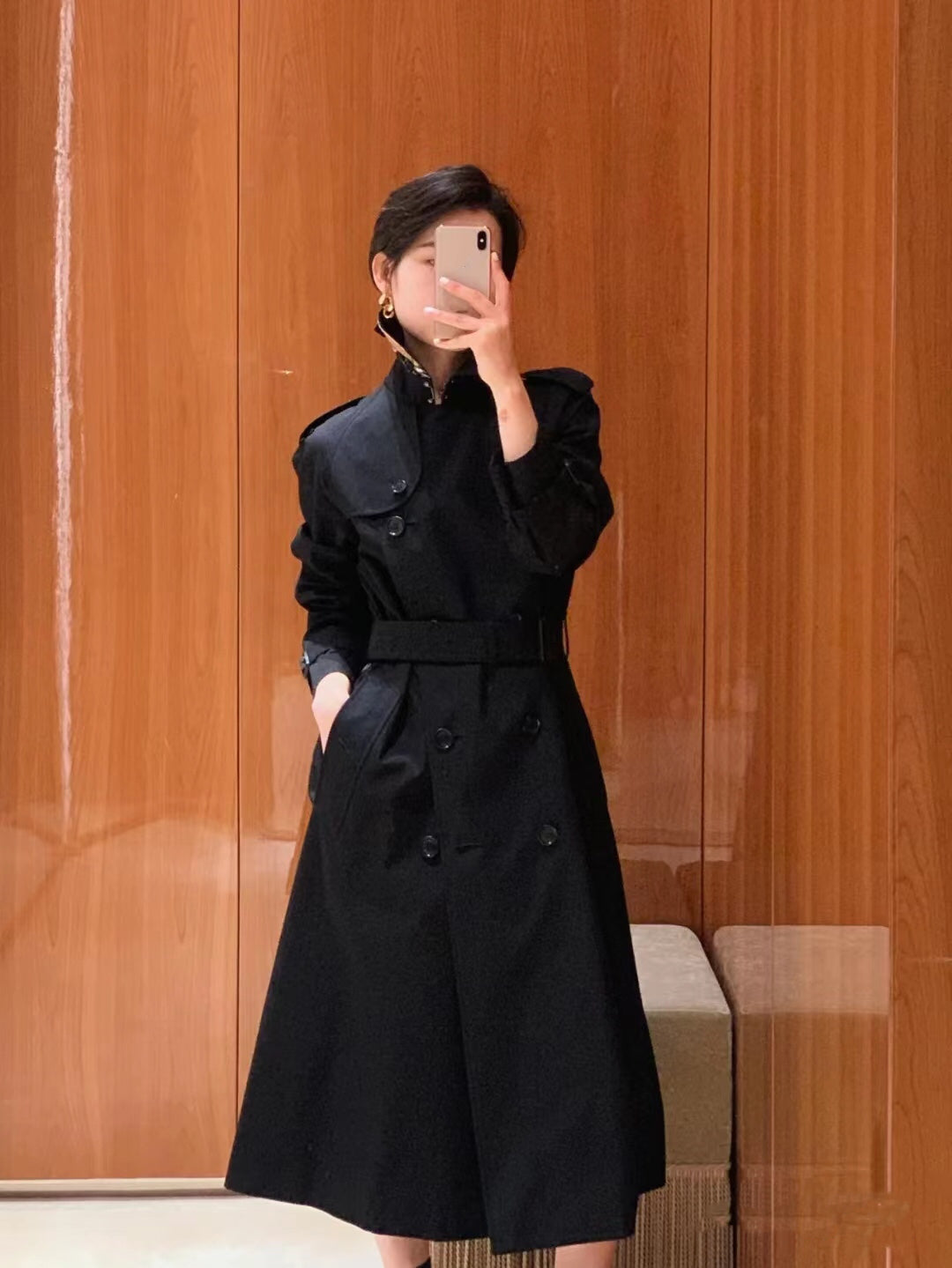 Premium Women Trench Coats Outerwear Long windbreaker Rainproof Double breasted plaid better quality Khaki overcoats Fashion wind coat Plus size clo