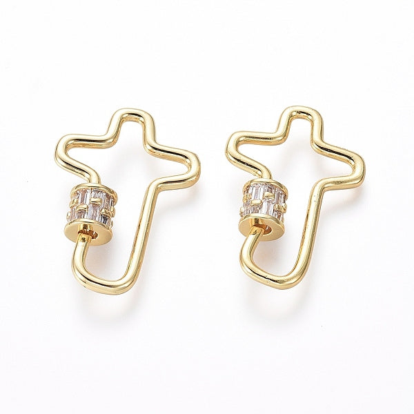 Charmes de verrouillage de mousqueton à vis de zircone cubique micro pave