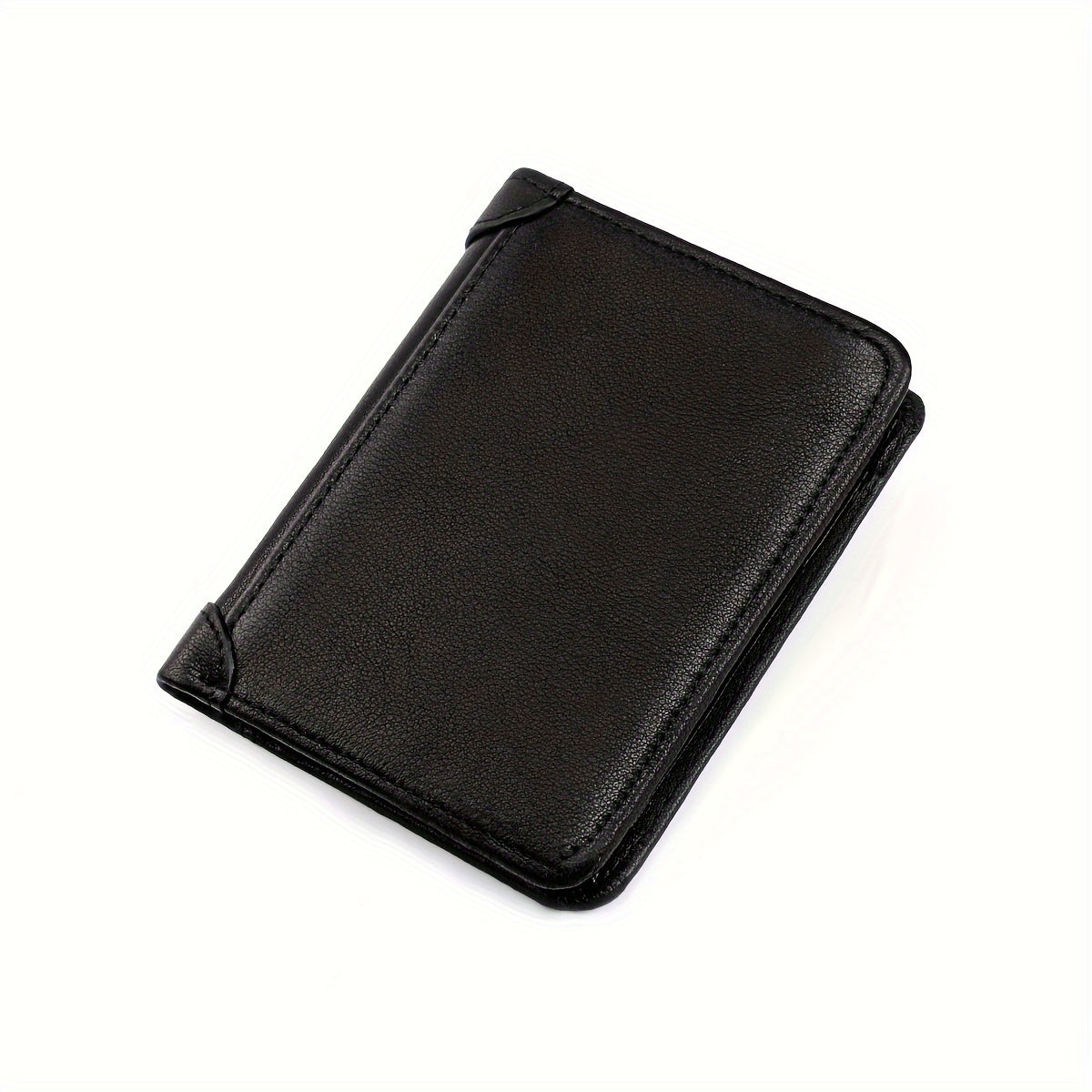 TEMU Men Small Bifold Wallet Leather Compact Id Card Holder Front Pocket Rfid Blocking Card Case Purse With Id Window