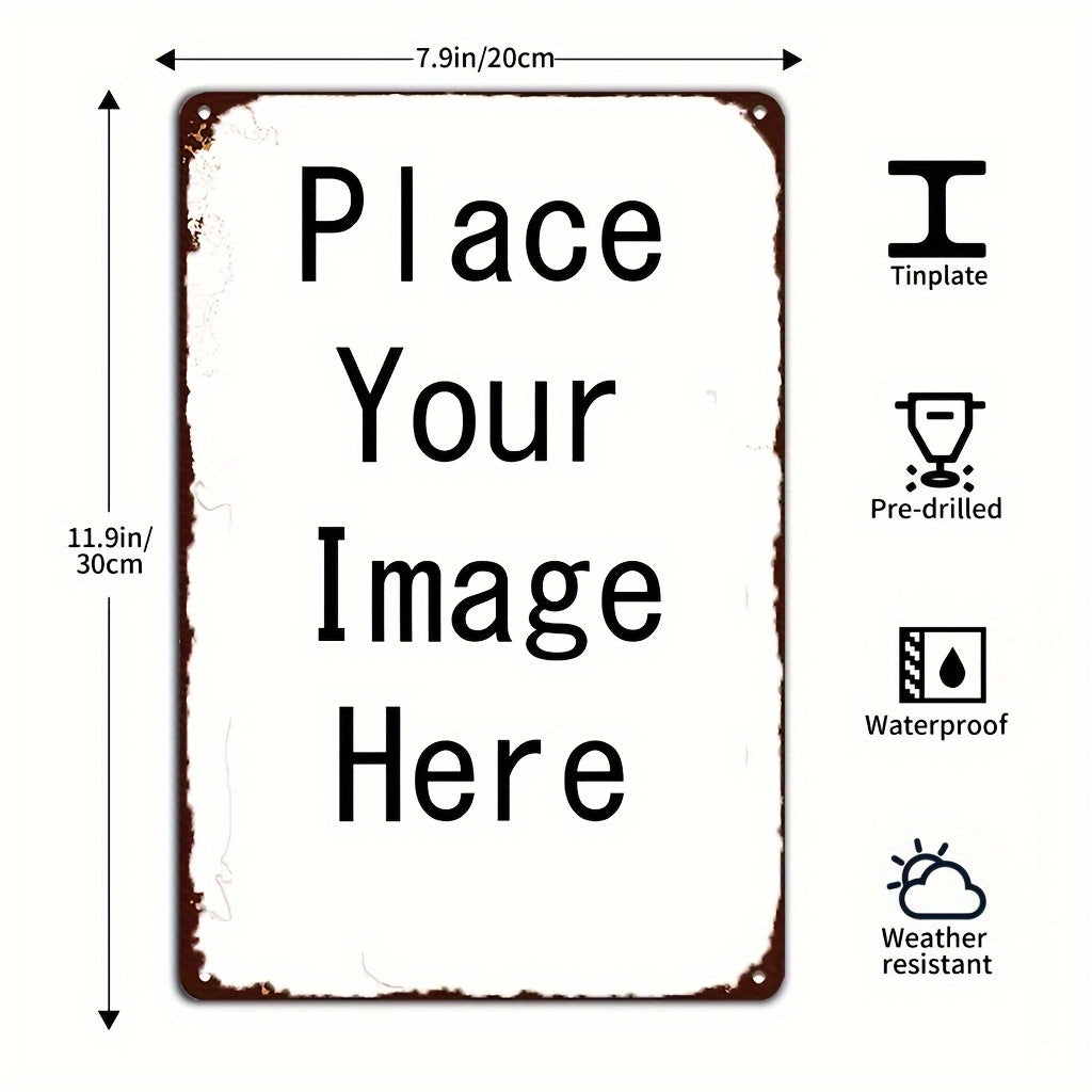 TEMU Customizable 8x12 Inch Vintage Metal Tin Sign, Rustpro Of Iron Wall Decor, Durable Home Decor - Personalized Gift Idea For Kitchen, Bar,