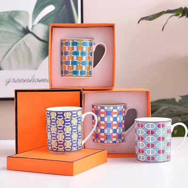 Mugs Fashion brand European bone Chinese cup water cup D fashion creative lamp luxury ceramic breakfast milk coffee cup home gift T240829