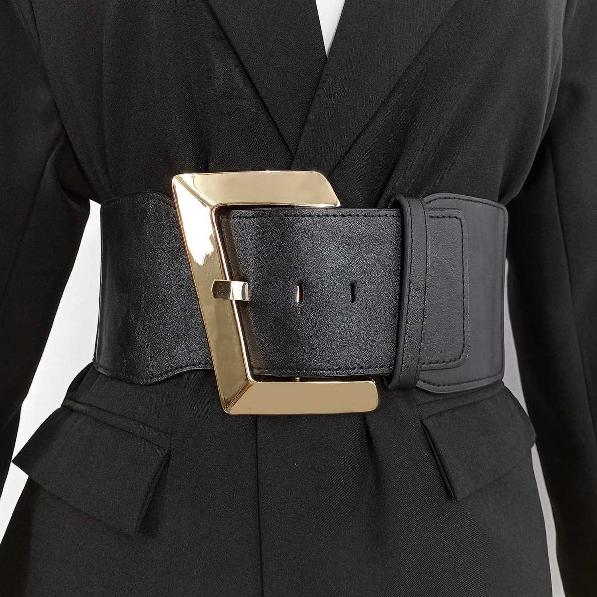 Womens designer belt wide stretch Cummeunds black waist corset belt womens large-sized belt white W250402