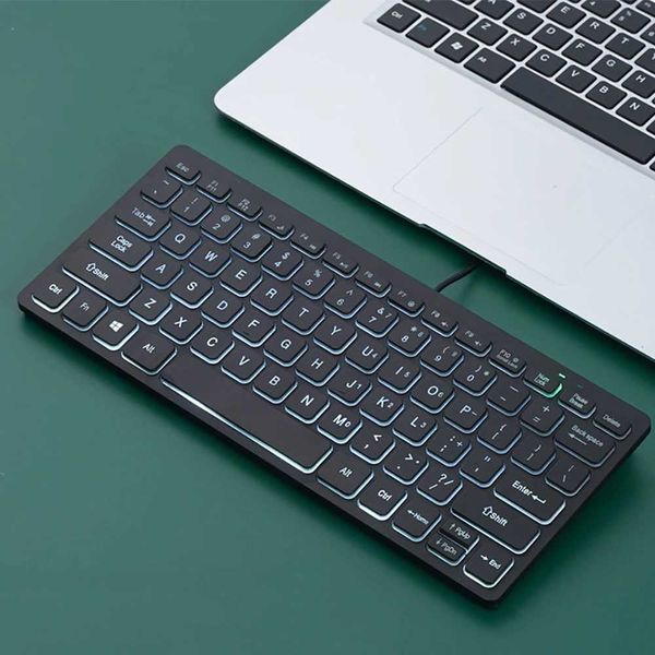 Keyboards New Chocolate Ultra-Thin Glow Backlight Wired Keyboards Mini Small Laptop External USB 2.0 78 Keys Keyboard for PC Laptop Gaming y